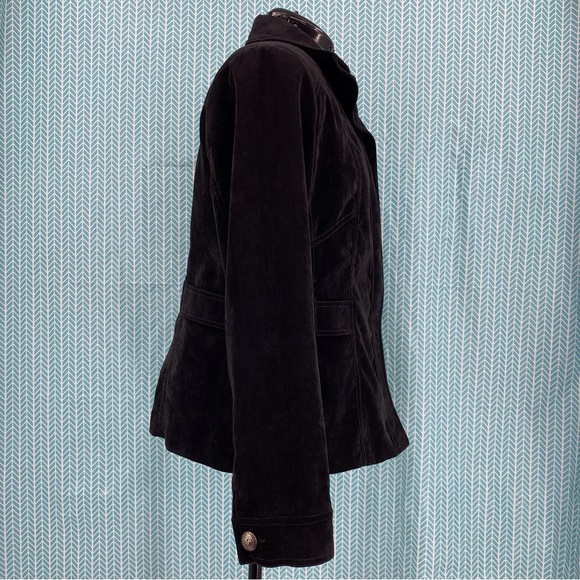 Click Collection Black Microsuede Zipper Closure Jacket, 12 - Picture 12 of 16